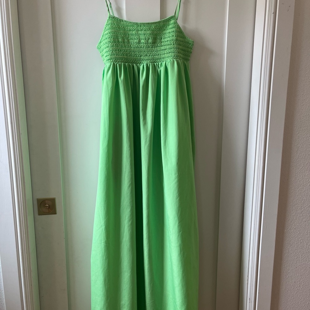 Zara Light Green Smocked Dress